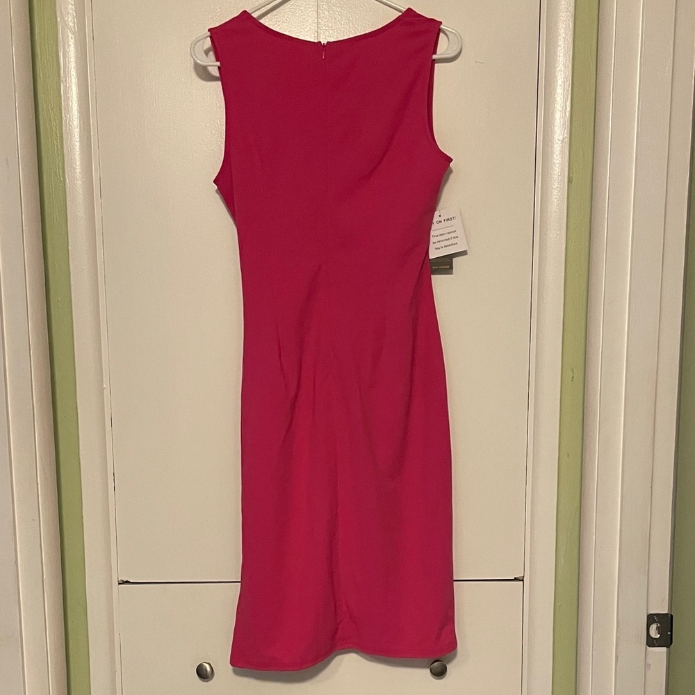 Elegant Pink Draped Dress - Picture 6 of 6